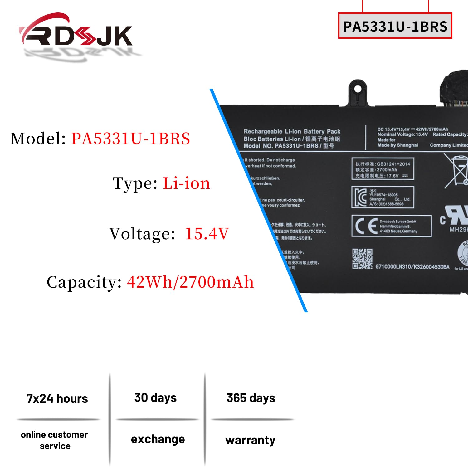 Amazon.com: PA5331U-1BRS Laptop Battery for Toshiba Dynabook